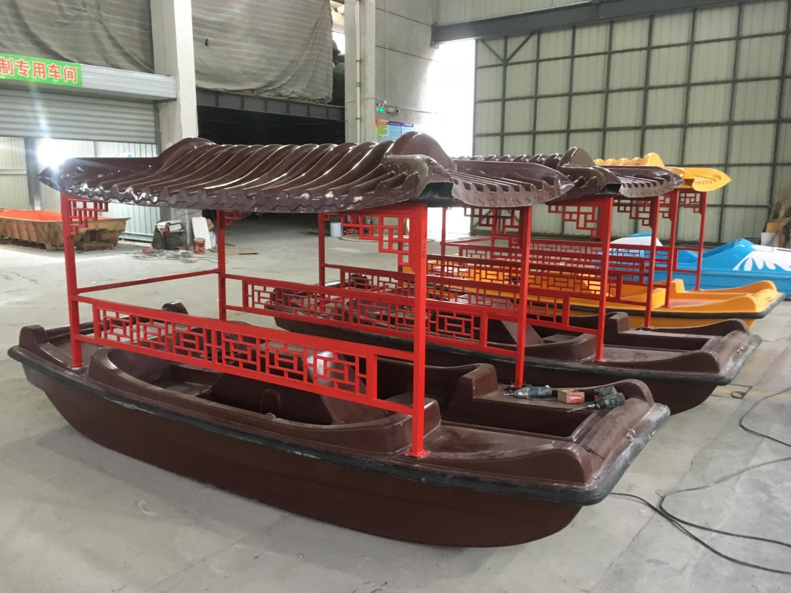 仿古腳踏船  畫(huà)舫腳踏船  顏色定做